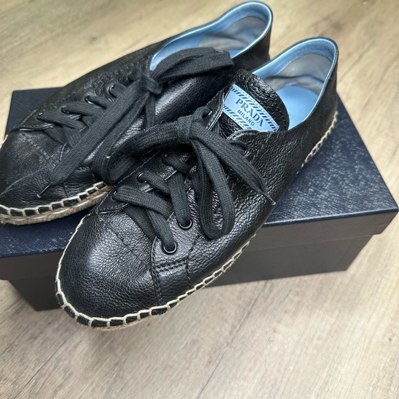 Black Prada Espadrille Shoes - Size 38 - Picture 3 of 3